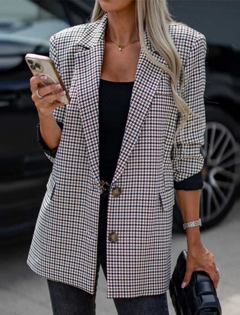 Plaid Casual Blazer