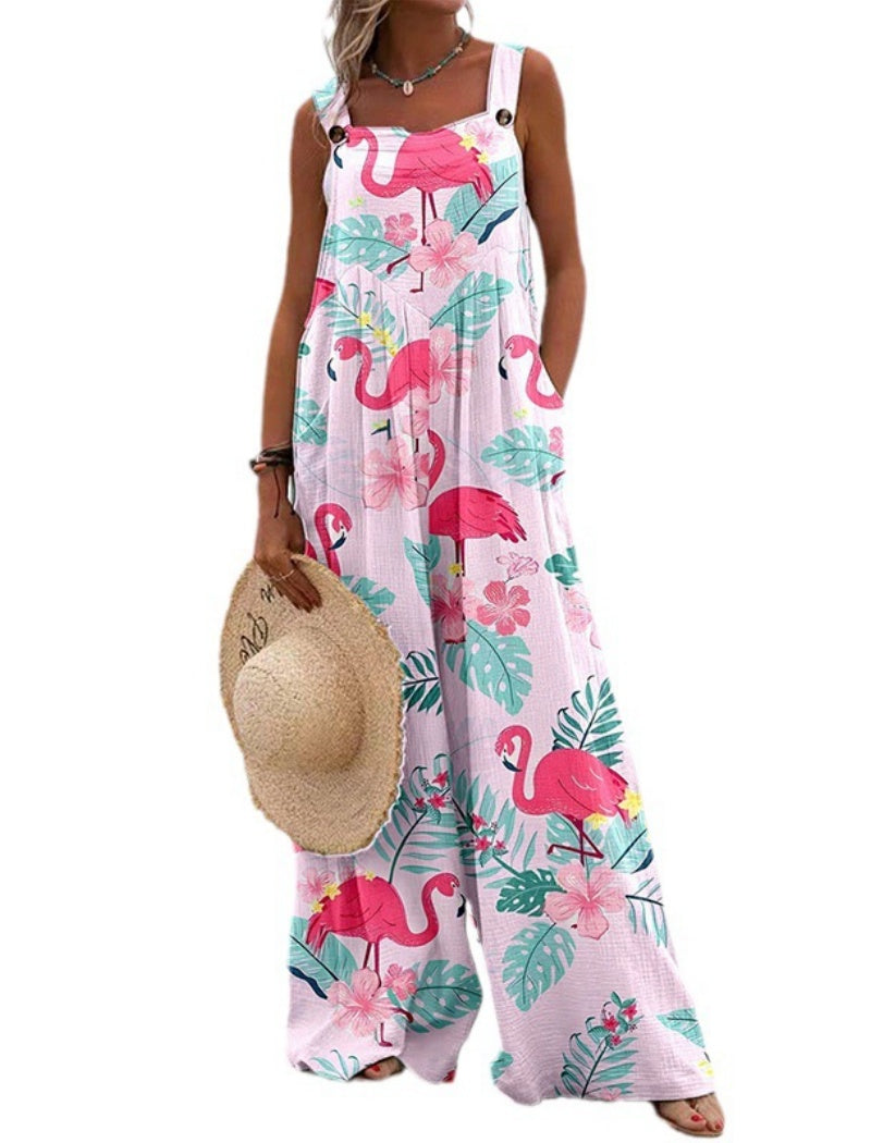 Floral Print Wide-Leg Jumpsuit