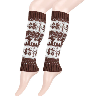 Reindeer Patterned Leg Warmers