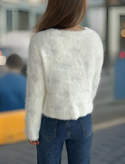 Mohair Open Front Cardigan