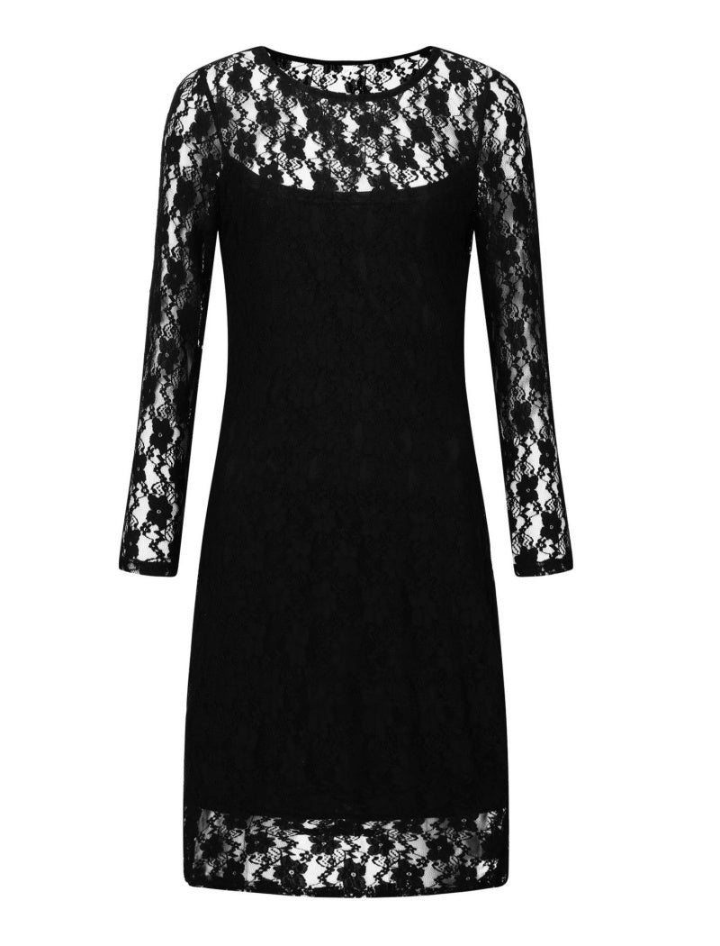 Lace Overlay Bodycon Midi Dress