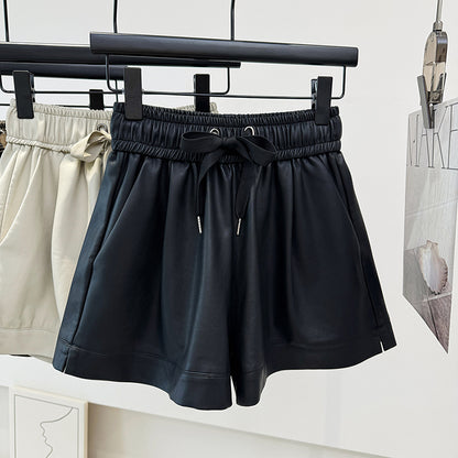 High-Waist Faux Leather Shorts