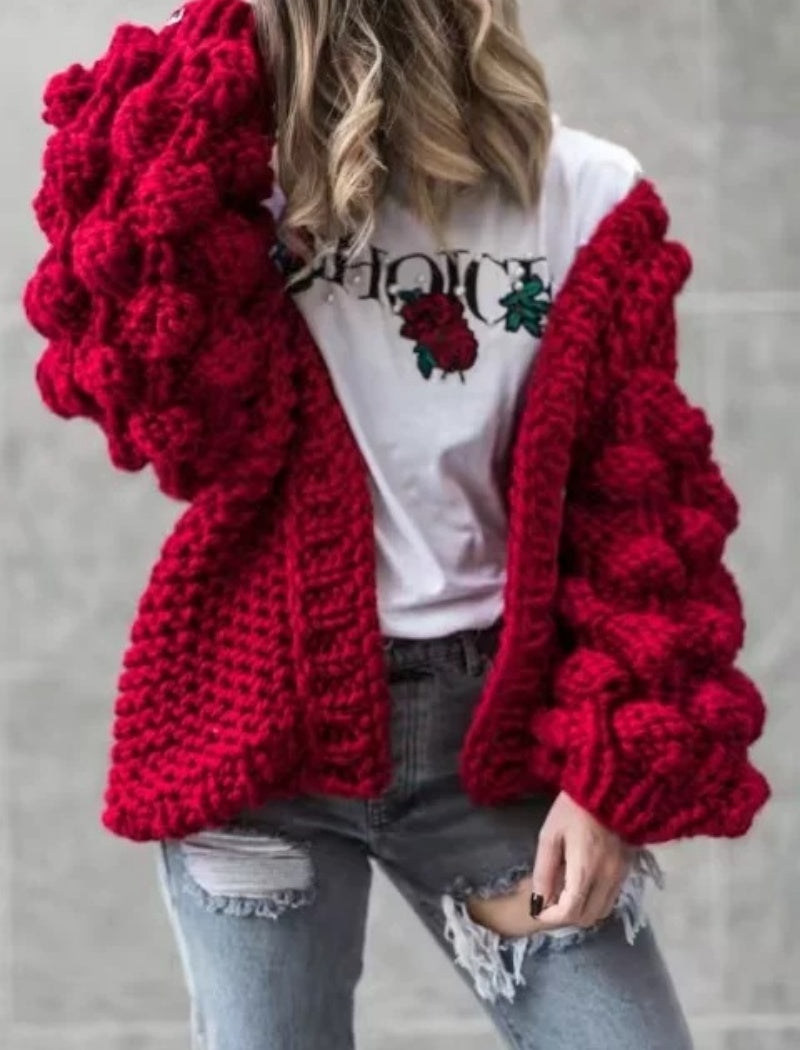 Chunky Knit Open-Front Cardigan