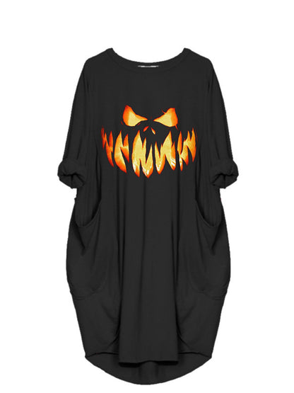 Oversized Pumpkin Face Dress