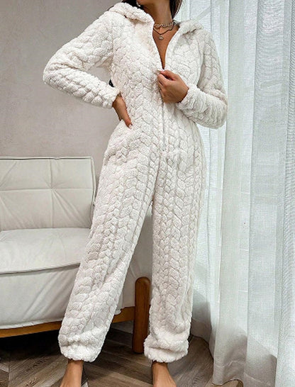 Hooded One-Piece Quilted Jumpsuit