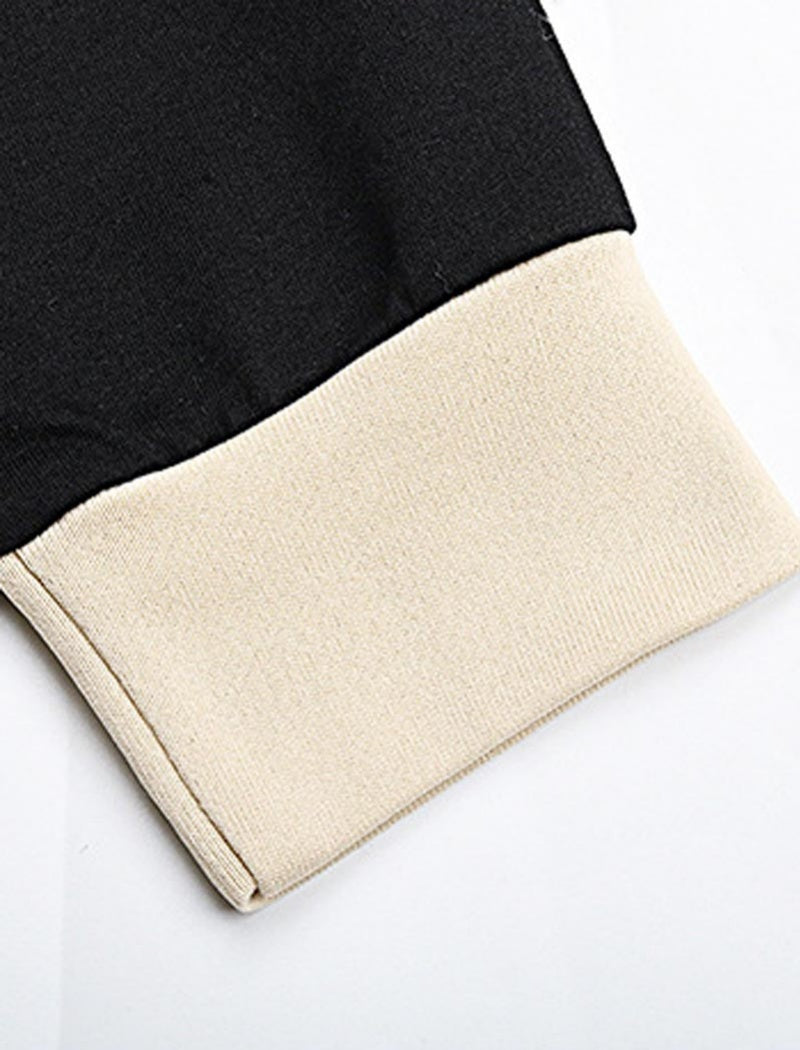 Contrast Stitch Drawstring Hoodie