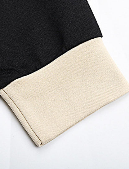 Contrast Stitch Drawstring Hoodie