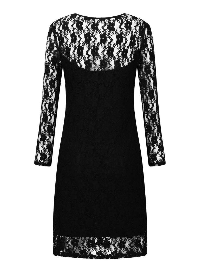 Lace Overlay Bodycon Midi Dress