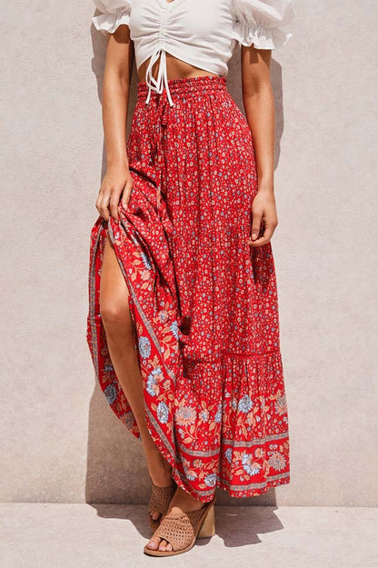 Bohemian Floral Maxi Skirt