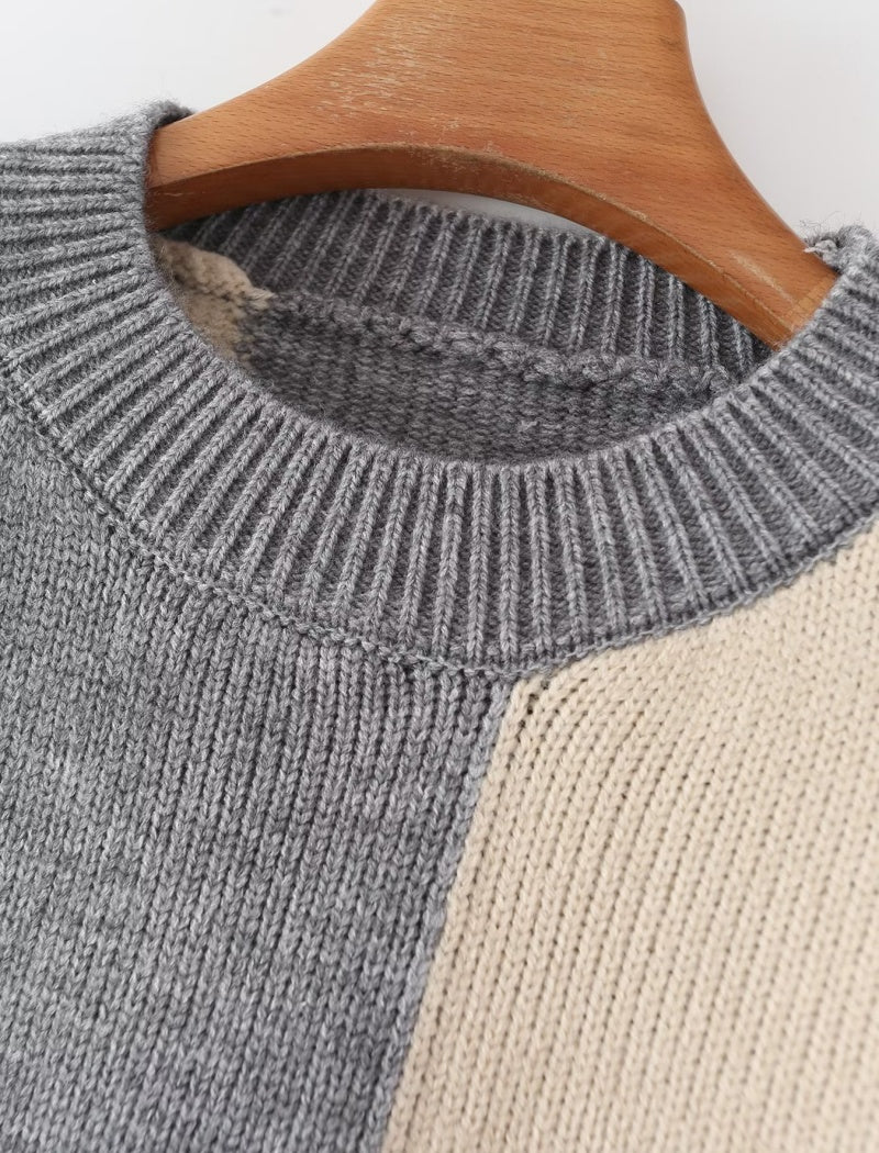 Patchwork Knit Sweater