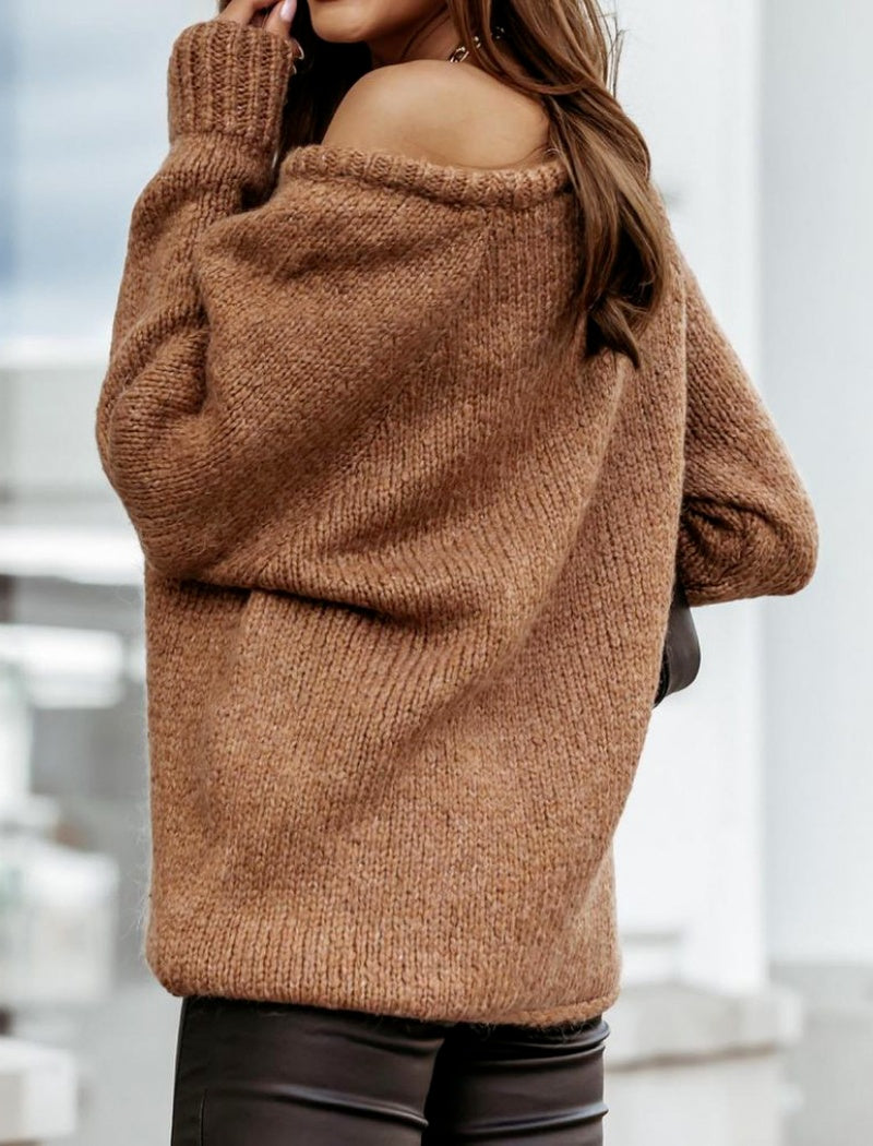Off Shoulder Knit Pullover