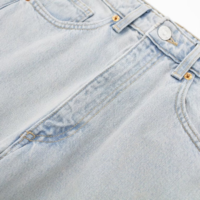 Two-Tone Straight-Leg Jeans