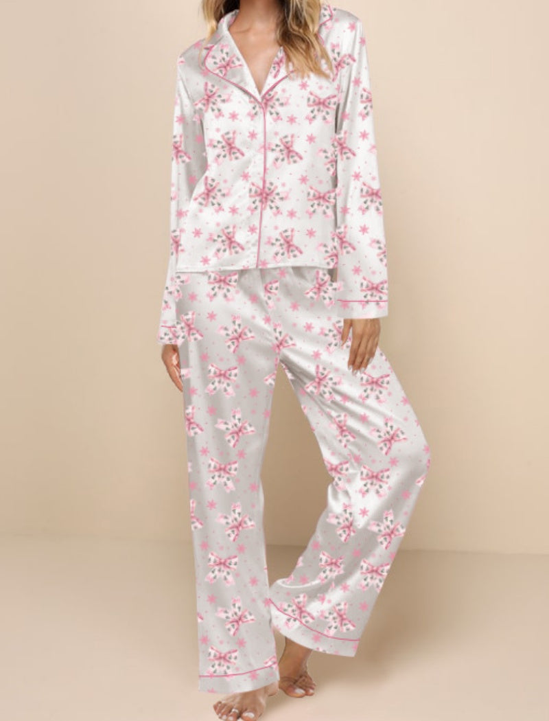 Floral Satin Pajama Set