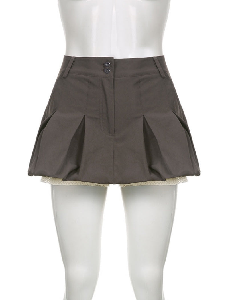 High-Waist Pleated Mini Skirt