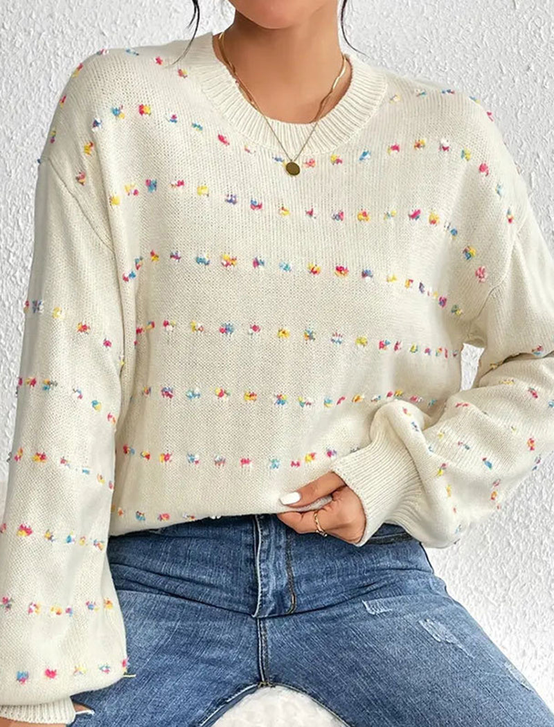 Colorful Dot Knit Sweater