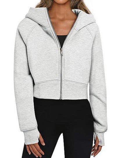 Cropped Zip-Up Hoodie Jacket