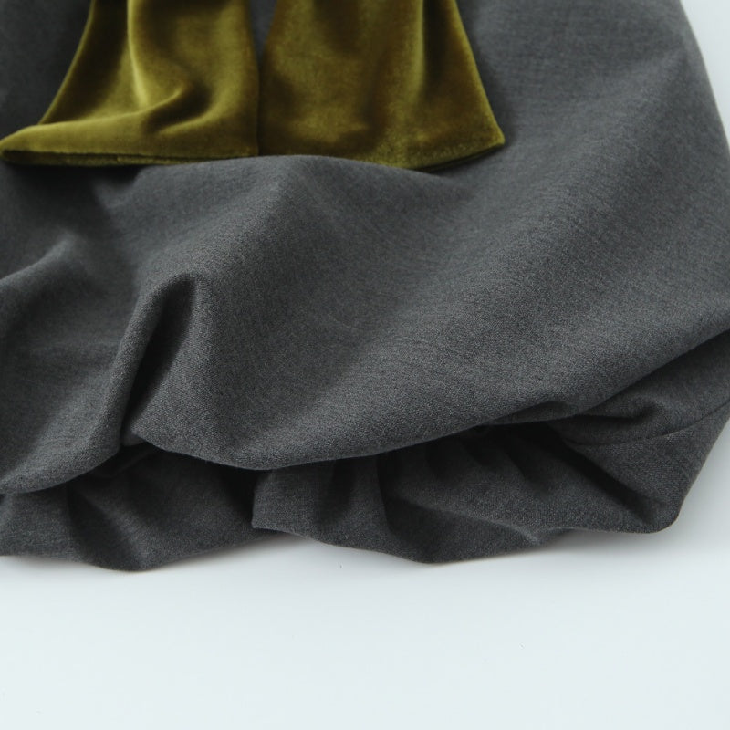 Velvet Bow-Detail Bubble Mini Skirt