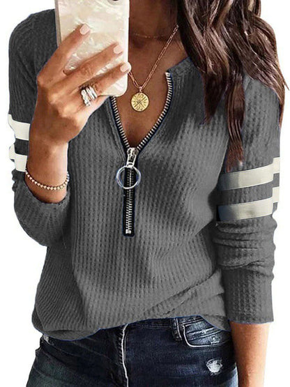 Zip-Up Long-Sleeve Top