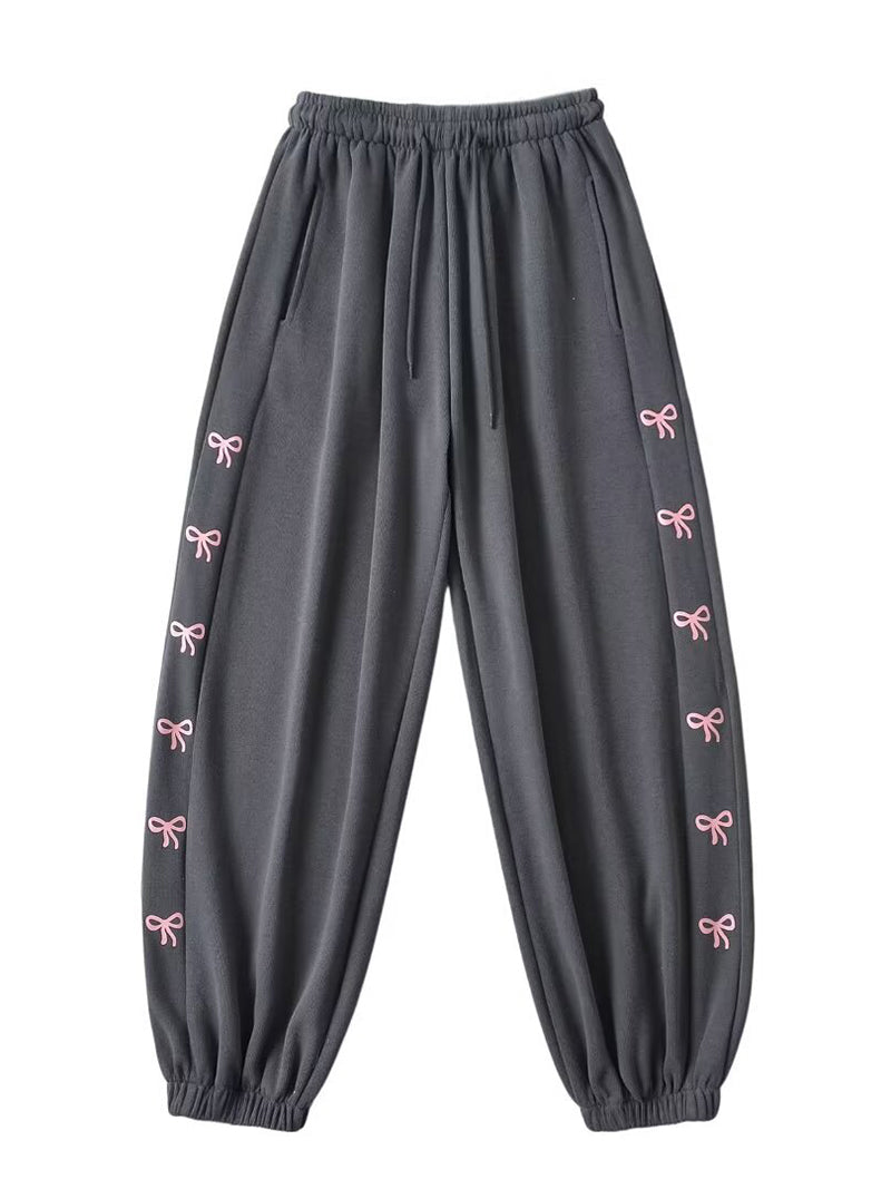 Bow Print Jogger Pants