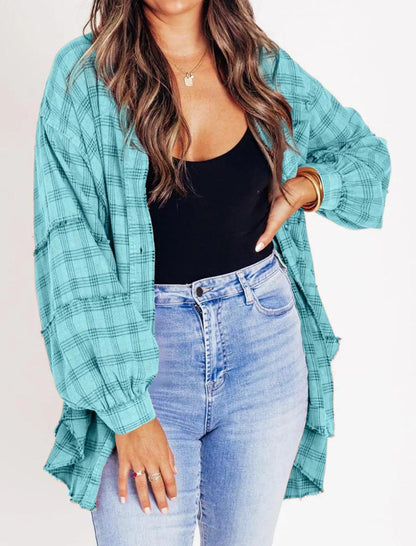 Plaid Oversized Button-Up Shirt