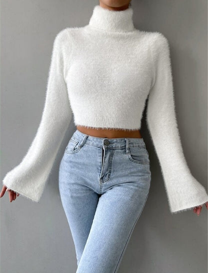 High-Neck Fitted Sweater