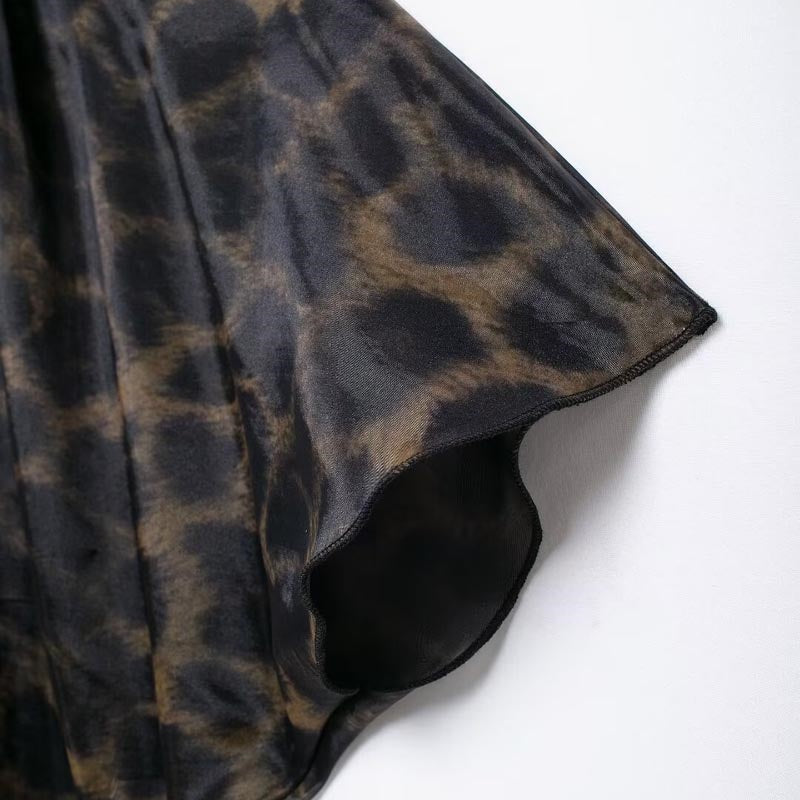 Sheer Leopard Print Cape Blouse