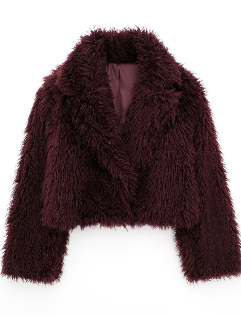 Cropped Faux Fur Jacket