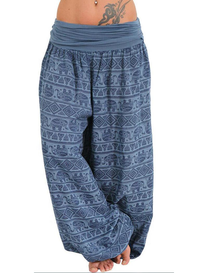 Boho Elephant Print Harem Pants