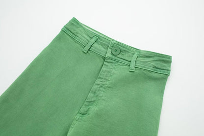 Wide-Leg Casual Denim Pants