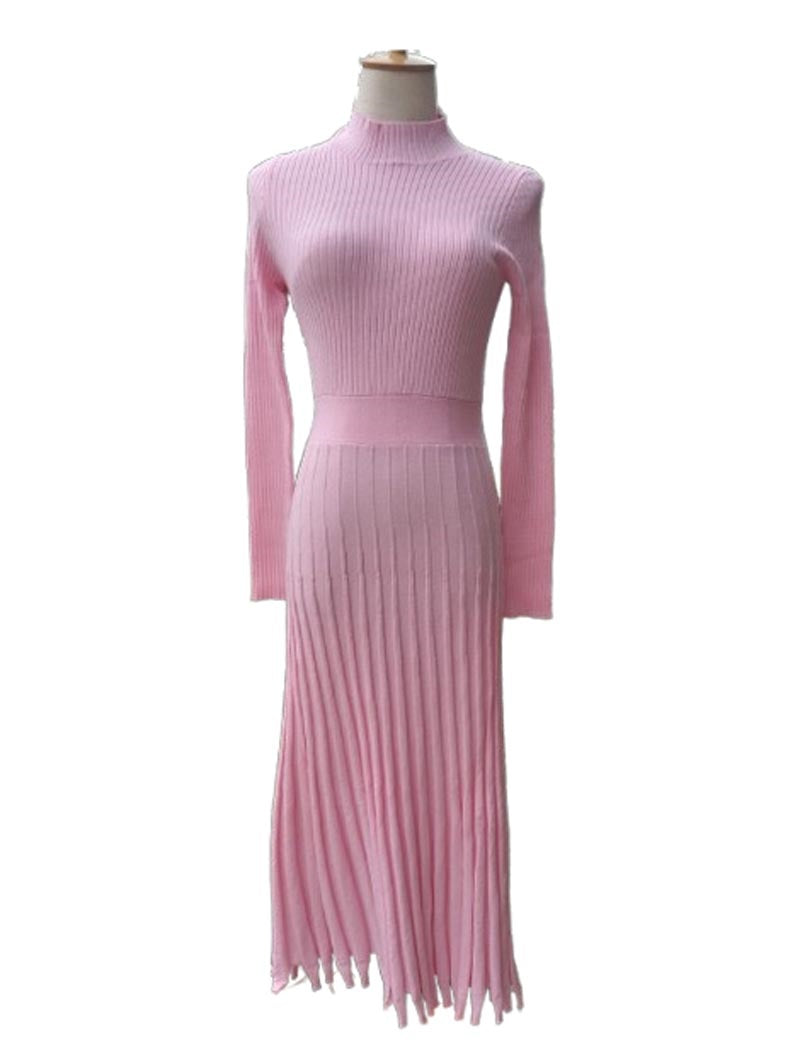 Pleated Knit Dress