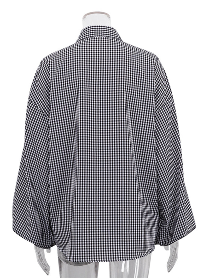 Puff Sleeve Gingham Top