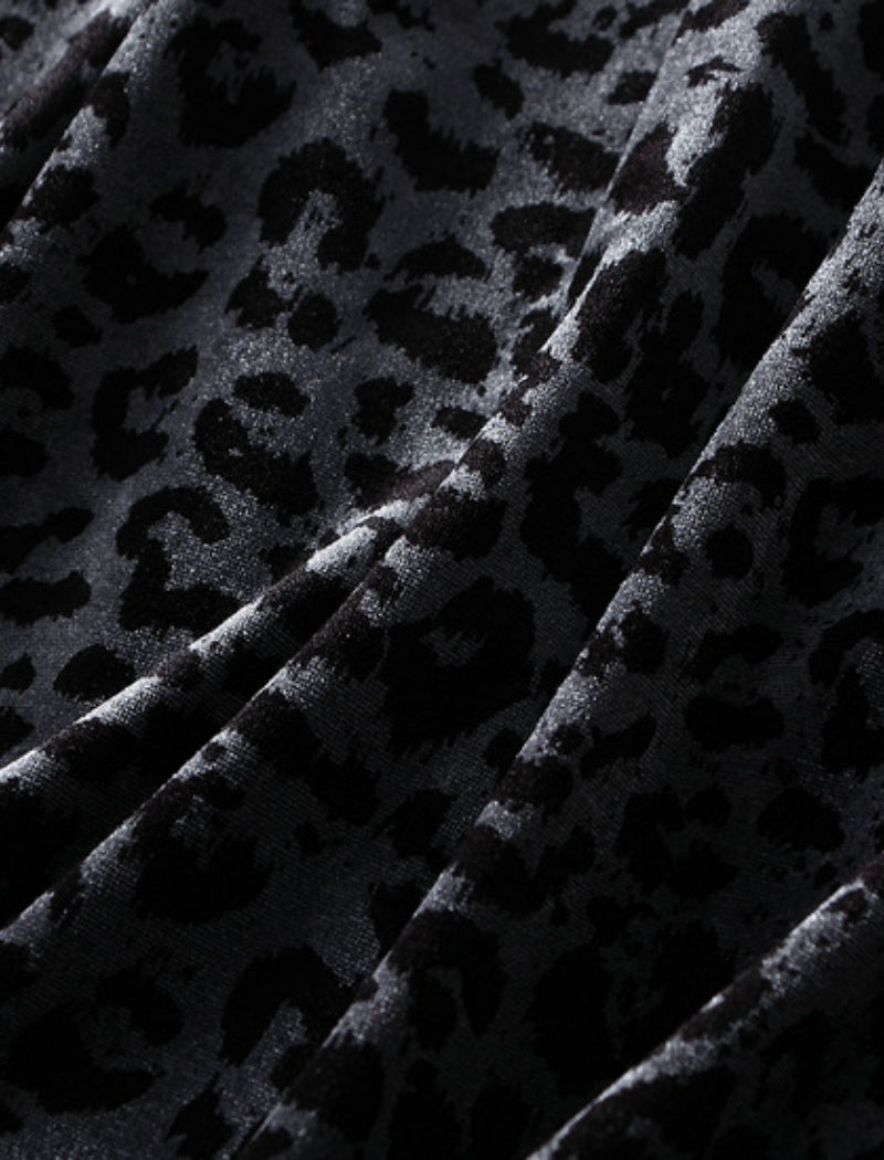 Leopard Print A-Line Midi Skirt