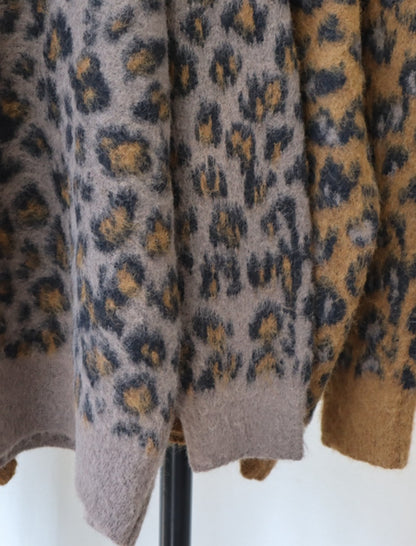 Leopard Print Button-Up Cardigan