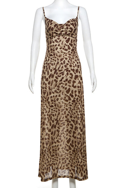 Leopard Print Maxi Cami Dress