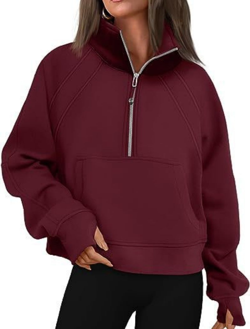 Quarter-Zip Pullover with Front Pocket