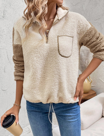 Color-Blocked Fleece Hoodie