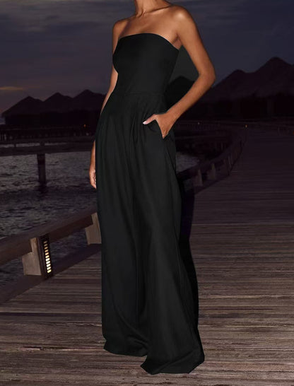 Slim-fit Wrap-style Solid Jumpsuit