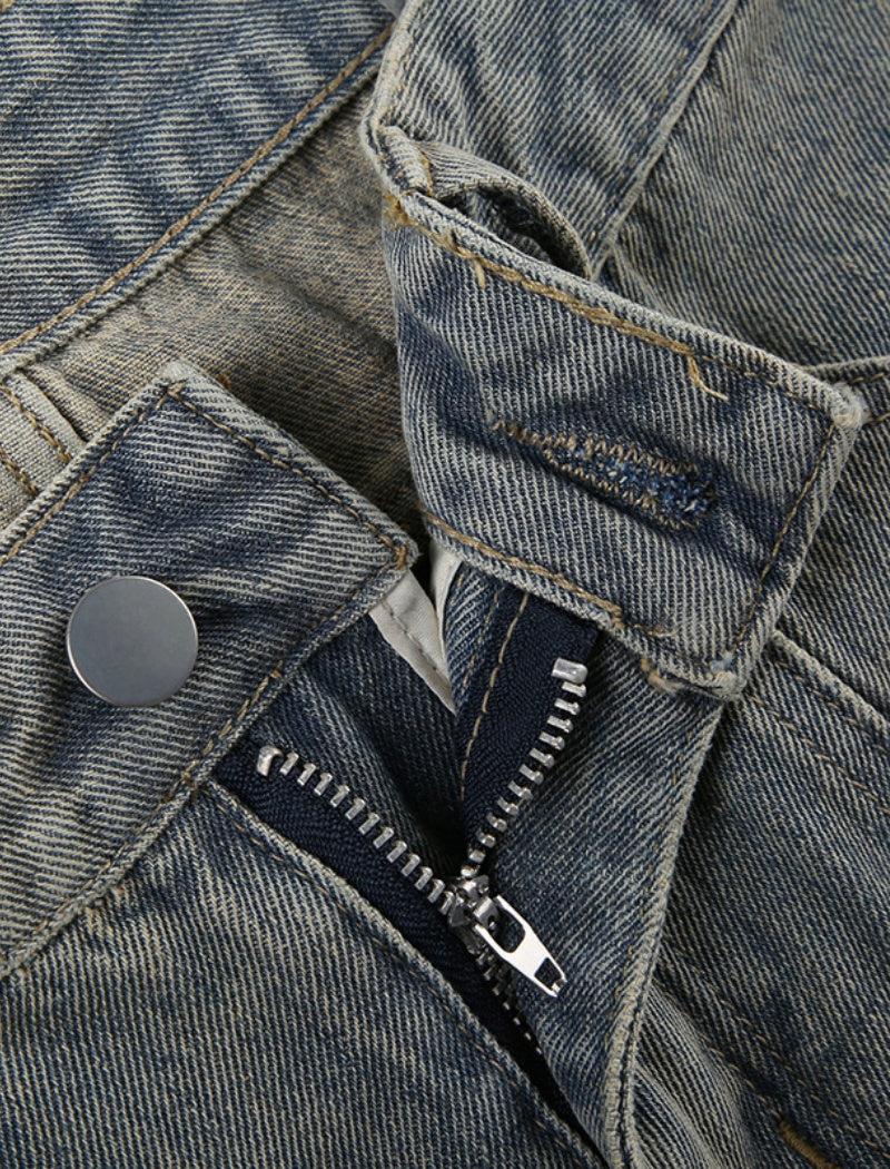 Wide-Leg Vintage Denim Jeans