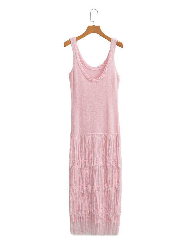 Tiered Fringe Maxi Dress