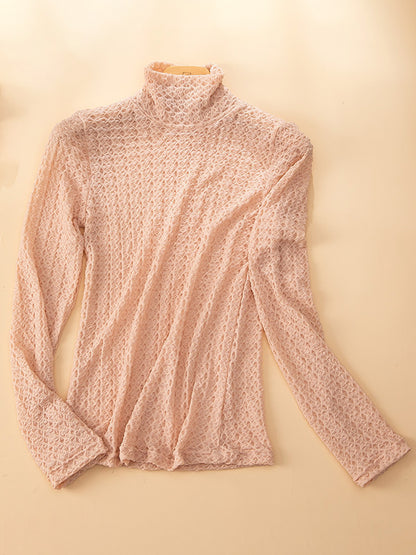 Turtleneck Textured Knit Sweater