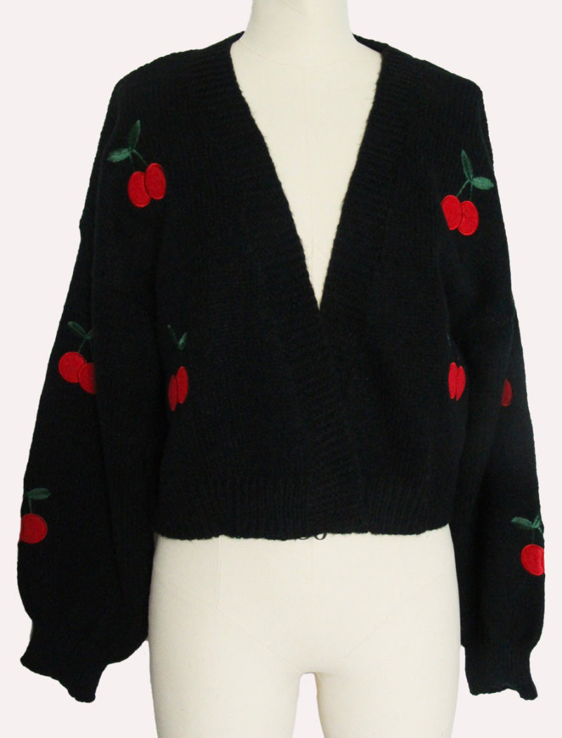 Cherry Knit Cardigan