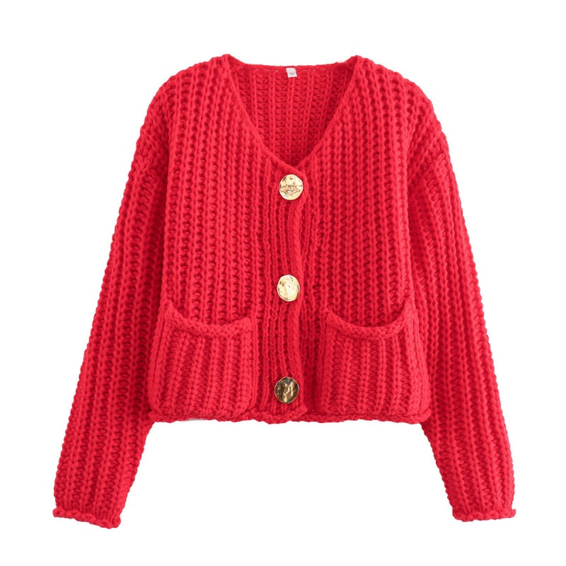 Chunky Knit Button-Down Cardigan