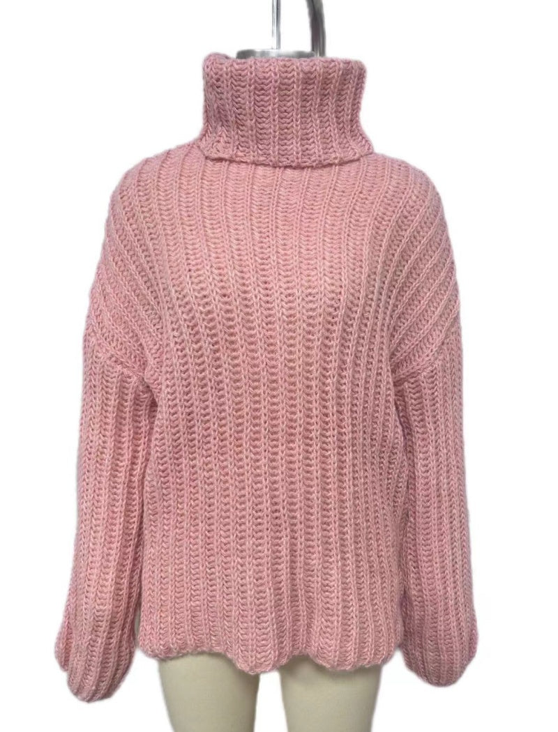 Loose Knit Oversized Turtleneck Sweater