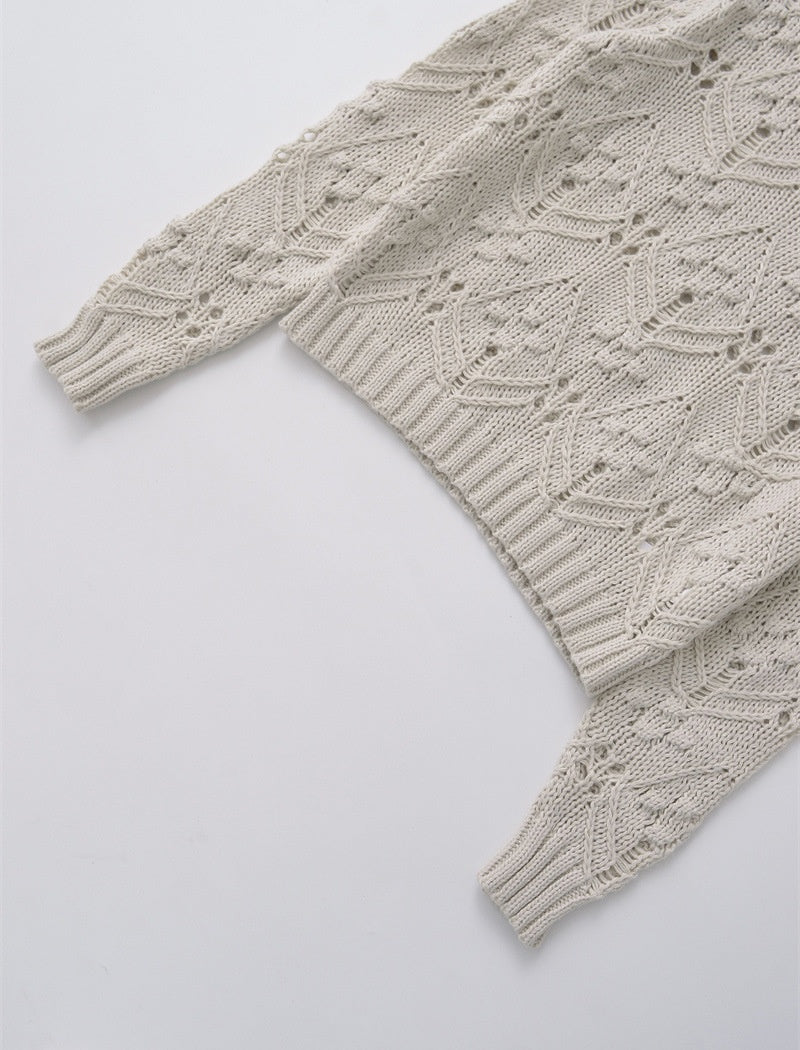 Intricate Knit Pattern Pullover Sweater