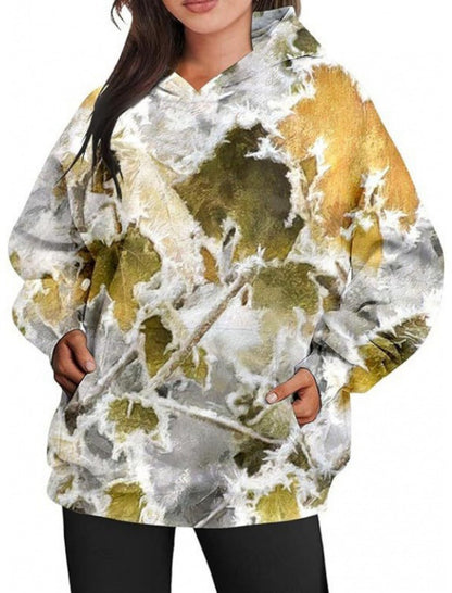 Oversized Camo Print Hoodie