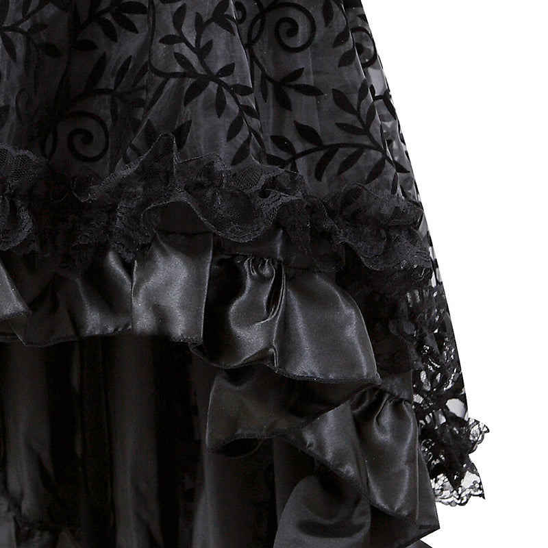 High-Low Ruffle Lace Skirt