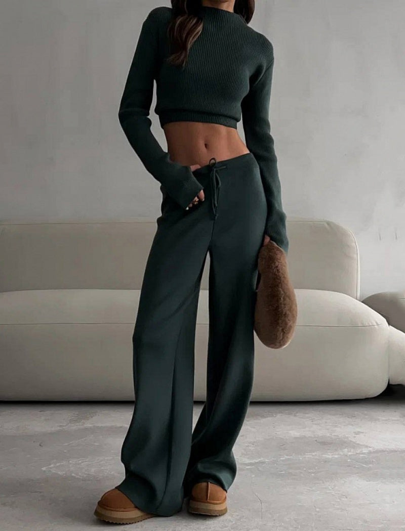 Ribbed Knit Two-Piece Lounge Set