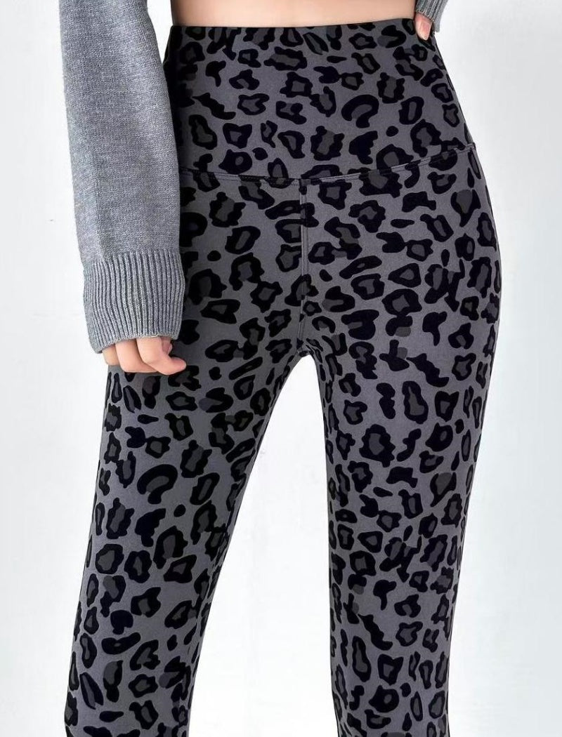 Leopard Print Fleece-Lined Leggings