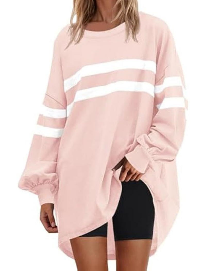 Striped Crewneck Loose-Fit Top