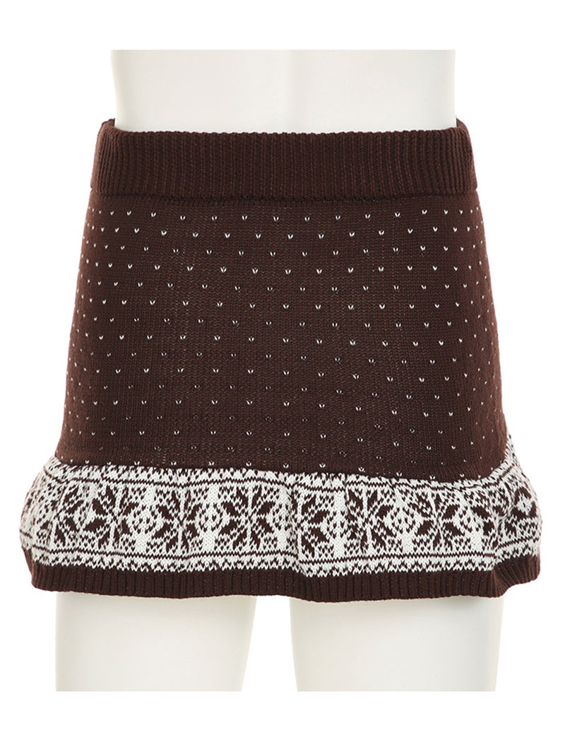 Drawstring Pom-Pom A-Line Pencil Skirt
